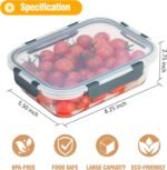 5 PACK 36 oz Glass Meal Prep Containers, Glass Food Containers with Snap-Lock Lids, Airtight Lunch Containers, Microwave, Oven, Refrigerator and Dishwasher Safe，Gray - Image 4