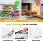 5 PACK 36 oz Glass Meal Prep Containers, Glass Food Containers with Snap-Lock Lids, Airtight Lunch Containers, Microwave, Oven, Refrigerator and Dishwasher Safe，Gray - Image 5