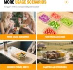 5 PACK 36 oz Glass Meal Prep Containers, Glass Food Containers with Snap-Lock Lids, Airtight Lunch Containers, Microwave, Oven, Refrigerator and Dishwasher Safe，Gray - Image 6