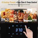 Charmi 5QT Air Fryer – Beautiful Retro Design, Stylish Countertop Look, Safe Auto Shutoff, Digital Touchscreen, 8 Cooking Presets, Digital Recipes Included(Cream White) - Image 4