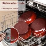 GIPP 11PCS Ceramic Pots and Pans Set Non Stick,Nonstick Cookware Set Detachable Handle,Red Black Gradien Pots and Pans Induction Kitchen Cooking Sets, RV Cookware Sets,Oven Safe - Image 6