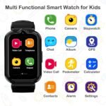 4G Kids Smart Watch Boys with GPS Tracker, Kids Cell Phone Watch with Video & Voice Calling Texting Alarm SOS Calculator Pedometer Camera School Mode Math Game(Black) - Image 3