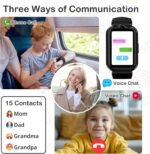4G Kids Smart Watch Boys with GPS Tracker, Kids Cell Phone Watch with Video & Voice Calling Texting Alarm SOS Calculator Pedometer Camera School Mode Math Game(Black) - Image 4