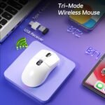 Uciefy Bluetooth Wireless Mouse, Tri-Mode (2.4G+BT5.0+BT5.1) LED Bluetooth Mouse, USB C Rechargeable with LED Screen Display, 2400 DPI Computer mice for Laptop/PC/Mac/iPad-White - Image 3