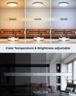 Matane Smart LED Ceiling Light WiFi, 12IN RGB Flush Mount Light Fixture, DIY Colors, Compatible with Alexa Google Home, 3000K-6500K Ceiling Lights for Bedroom, Living Room, White - Image 5