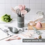 COOK WITH COLOR Silicone Cooking Utensils, Kitchen Utensil Set, Easy to Clean Silicone Kitchen Utensils, Cooking Utensils for Nonstick Cookware, Kitchen Gadgets Set, 38 Piece, Mint - Image 4