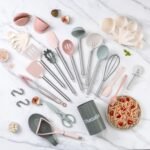 COOK WITH COLOR Silicone Cooking Utensils, Kitchen Utensil Set, Easy to Clean Silicone Kitchen Utensils, Cooking Utensils for Nonstick Cookware, Kitchen Gadgets Set, 38 Piece, Mint - Image 6