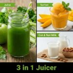 3-in-1 Cold Press Juicer Machine, Smart Touch Masticating Juicers for Whole Fruit & Vegetable, 6.5" Wide Chute Slow Juicer for Nut Milk & Sorbet, High Yield, 100oz Large Capacity, Easy Clean - Image 3