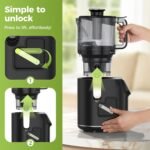3-in-1 Cold Press Juicer Machine, Smart Touch Masticating Juicers for Whole Fruit & Vegetable, 6.5" Wide Chute Slow Juicer for Nut Milk & Sorbet, High Yield, 100oz Large Capacity, Easy Clean - Image 4