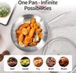 LOLYKITCH 10-12 Inch Tri-ply Stainless Steel Frying Pan Set with Lids,Skillets,Induction Cookware Set,Dishwasher and Oven Safe,Detachable Handle - Image 8