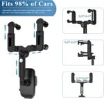 Car Phone Holder Mount, Rear View Mirror Phone Holder, Rotatable and Retractable Phone Holders for Your Car Compatible with iPhone Samsung All 4-7 Inch Cell Phones - Image 3