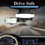 Car Phone Holder Mount, Rear View Mirror Phone Holder, Rotatable and Retractable Phone Holders for Your Car Compatible with iPhone Samsung All 4-7 Inch Cell Phones - Image 6