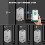 DS10 Pro Keyless Entry Door Lock with APP Control - Fingerprint Electronic Keypad Door Lock, Smart Locks for Front Door, Auto-Lock & One Touch Locking with Bluetooth - Satin Nickel - Image 5