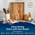 Sonder Los Angeles Laurel Cutting Board | Teak Edge Grain Cutting Board for Kitchen with Juice Groove | Reversible Charcuterie Butcher Block | Gift Box Included | 18x14x1.25 in - Image 4