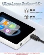 32GB MP3 Player with Bluetooth 5.2 and Smart Index Search, Portable Bluetooth Music Player with Built-in HD Speaker, FM Radio, Voice Recorder, HiFi Sound, E-Book, Up to 512GB (White) - Image 6