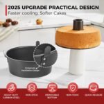 HONGBAKE Angel Food Cake Pan with Removable Bottom, 10 Inch Tube Pan, Nonstick Pound Cake Pans for Baking, Chiffon Cake Mold, 16-Cup, Heavy Duty - Dark Grey - Image 3