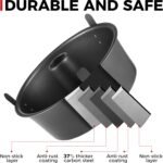 HONGBAKE Angel Food Cake Pan with Removable Bottom, 10 Inch Tube Pan, Nonstick Pound Cake Pans for Baking, Chiffon Cake Mold, 16-Cup, Heavy Duty - Dark Grey - Image 4