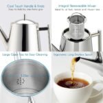 Easyworkz Stainless Steel Teapot With Removeable Infuser 50 oz (1500ml) Stovetop Tea Maker for Fruit Herbal and Infusion - Image 4