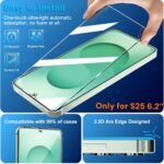 3 Pack Glass Screen Protector for Samsung Galaxy S25 [6.2 inch] + 3 Pack Camera Lens Protector, 9H Tempered Glass, Fingerprint Unlock, HD Clear Case Friendly Anti-Scratch - Image 4