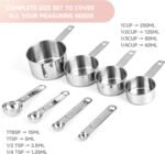Measuring Cups and Spoons Set,Stainless Steel 8 Piece Nesting Measuring Tools for Dry & Liquid Ingredients, Kitchen Gadgets for Cooking and Baking, Includes 4 Cups and 4 Spoons - Image 3