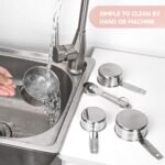 Measuring Cups and Spoons Set,Stainless Steel 8 Piece Nesting Measuring Tools for Dry & Liquid Ingredients, Kitchen Gadgets for Cooking and Baking, Includes 4 Cups and 4 Spoons - Image 5