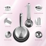 Measuring Cups and Spoons Set,Stainless Steel 8 Piece Nesting Measuring Tools for Dry & Liquid Ingredients, Kitchen Gadgets for Cooking and Baking, Includes 4 Cups and 4 Spoons - Image 6