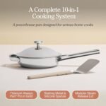 Our Place Mini Titanium Always Pan Pro | 8.5" PFAS-Free Nonstick Frying Pan with Spatula | Chef-Grade Tri-Ply Stainless Steel & Aluminum Build | Induction & Oven-Safe up to 1000°F | Chrome - Image 8