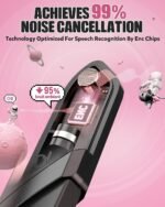 Tatybo Wireless Gaming Headset for PC, Ps5, Ps4, 2.4 Ghz USB & Type-C Gaming Headphones with Microphone, 30H Battery Bluetooth Headphones for Switch, Laptop, Mobile, Mac (Pink Black) - Image 4
