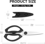 Kitchen Scissors, Heavy Duty Kitchen Shears with Sharp Stainless Steel Blades, Dishwasher Safe Cooking Scissors for Cutting Meat, Fish, Vegetables, Black - Image 4