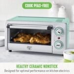 GreenLife Countertop Toaster Oven Air Fryer Stainless Steel, Healthy Ceramic Nonstick, PFAS Free, Tray & Basket, Bake, Broil, Reheat, Adjustable Temp & Time Control, Auto Shutoff, Turquoise - Image 3