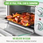 GreenLife Countertop Toaster Oven Air Fryer Stainless Steel, Healthy Ceramic Nonstick, PFAS Free, Tray & Basket, Bake, Broil, Reheat, Adjustable Temp & Time Control, Auto Shutoff, Turquoise - Image 5