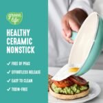 GreenLife 8 Piece Nonstick Cookware Set, Non-Toxic PFAS-Free Ceramic Pots & Pans, Dishwasher & Oven Safe, Frying, Sauce, Stock Pot, Glass Lids, Stay-Cool Handles, Wobble Free, Turquoise - Image 3