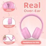 MIDOLA Kids Headphones Bluetooth 5.4 Wireless 68H Play Time Volume Limit 85/94dB Over-Ear Foldable Headset,Type-C Fast Charging,with Wired Aux Mic for Toddler Child Pad Tablet Pink - Image 4