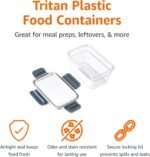 Amazon Basics Tritan Plastic Food Storage Containers with Airtight Locking Lids, 11 Containers, Clear, 22-Piece Set - Image 3