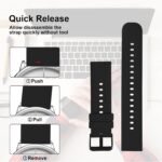 TIESOME Silicone Watch Bands, Quick Release Waterproof Soft Rubber Replacement Straps with Silver Plated Stainless Steel Buckle Compatible with Smart Watch Sport Watch for Men Women - Image 3