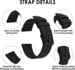 TIESOME Silicone Watch Bands, Quick Release Waterproof Soft Rubber Replacement Straps with Silver Plated Stainless Steel Buckle Compatible with Smart Watch Sport Watch for Men Women - Image 4