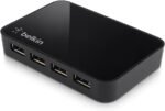Belkin 4-Port USB 3.0 Hub – SuperSpeed Powered Station with 5 Gbps Data & Charging, Compact Desktop Adapter for Laptops, iPhone Chargers, Printers, Storage Devices – Black - Image 3