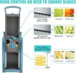 Mandoline Slicer for Kitchen, Safe Vegetable Chopper & Potato Slicer with Adjustable Thickness and Container for Meal Prep, Ideal for Home & Commercial Use, Kitchen Gift(Blue) - Image 4