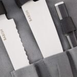 Babish German High-Carbon 1.4116 Steel Cutlery Knife Set, 3-Piece (Chef, Bread, & Pairing Knive) w/Kitchen Knives Roll - Image 4