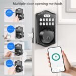 keyless Entry Door Lock deadbolt with Handle Set- Front Door Fingerprint Smart Locks with 2 Lever Handles-Keypad Code Deadbolt -App Control,Auto Lock,Easy to Install - Image 3