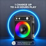 Karaoke Machine, Portable Bluetooth Karaoke Speaker with 2 Wireless Microphones, PA System for Adults Kids with LED Lights & Echo Adjustment, Supports TWS/TF/USB/AUX for Home Party - Image 5