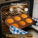 2 Pack Silicone Muffin Pan for Baking, Regular Size Nonstick Cupcake Pan, 6-Cup Silicone Muffin Tin BPA Free Dishwasher Safe, Great for Muffin Cupcake Brownie Egg Tart - Image 6