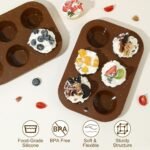 2 Pack Silicone Muffin Pan for Baking, Regular Size Nonstick Cupcake Pan, 6-Cup Silicone Muffin Tin BPA Free Dishwasher Safe, Great for Muffin Cupcake Brownie Egg Tart - Image 7