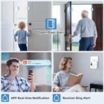 Door Chime,Sanjie WiFi Door Sensor Open Chime When Entering for Business/Home/Store/Office Alert Your Phone,Alarms for Kids Safety,500 FT Range,20 Ringtones ,2 Sensors 1 Receiver - Image 3