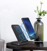 2 Pack Wireless Charging Stand, 20W Fast Charging Stand with QC3.0 Adapter for Samsung Galaxy S25/S25+/S25 Ultra/S24/S23/S22/S21/Note, for iPhone 17 Air Pro Max/16/15/14/13/12/11 Series, and More. - Image 3