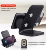 2 Pack Wireless Charging Stand, 20W Fast Charging Stand with QC3.0 Adapter for Samsung Galaxy S25/S25+/S25 Ultra/S24/S23/S22/S21/Note, for iPhone 17 Air Pro Max/16/15/14/13/12/11 Series, and More. - Image 4