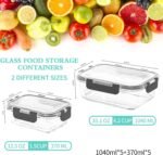 Skroam 10-Pack Glass Meal Prep Containers, Food Storage Containers with Snap Locking Lids, Airtight Bento Boxes for Microwave, Oven, Freezer and Dishwasher - Image 3