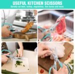 HAUSHOF Kitchen Scissors for Food, Heavy Duty Kitchen Shears, Sharp Stainless Steel Shears with Soft Grip, U-Groove Design, 8-1/4" Food Scissors for Meat, Vegetables, Fine Bones - Image 3