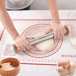 Rolling Pin and Silicone Baking Pastry Mat Set, Stainless Steel Dough Roller, Rolling Pins with Adjustable Thickness Rings, for Baking Fondant, Pizza, Pie, Pastries, Pasta, Cookies - Image 5