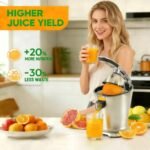 Simple Deluxe Electric Citrus Juicer Squeezer, One-Touch Operation Orange Juicer Machine, High Juice Yield, Suitable for Oranges, Limes, Grapefruits, Lemons, Easy to Clean, Silver - Image 4